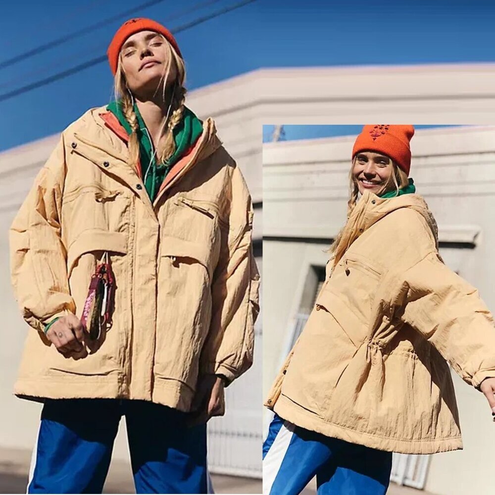 New $248 Free People Billie Boxy Lightweight Insulated Nectar Jacket Size M/L - Picture 13 of 13
